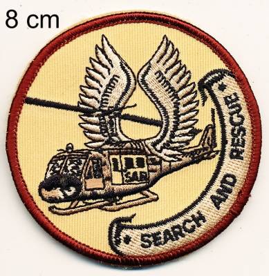 Aufnäher Bundeswehr SAR Search and Rescue wüstentarn mit Klett, 8 cm Durchmesser